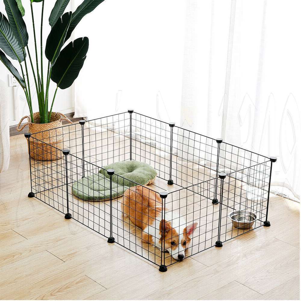Outdoor Dog Playpen Fence – 10-Panel 14" Puppy Exercise Pen & Cage