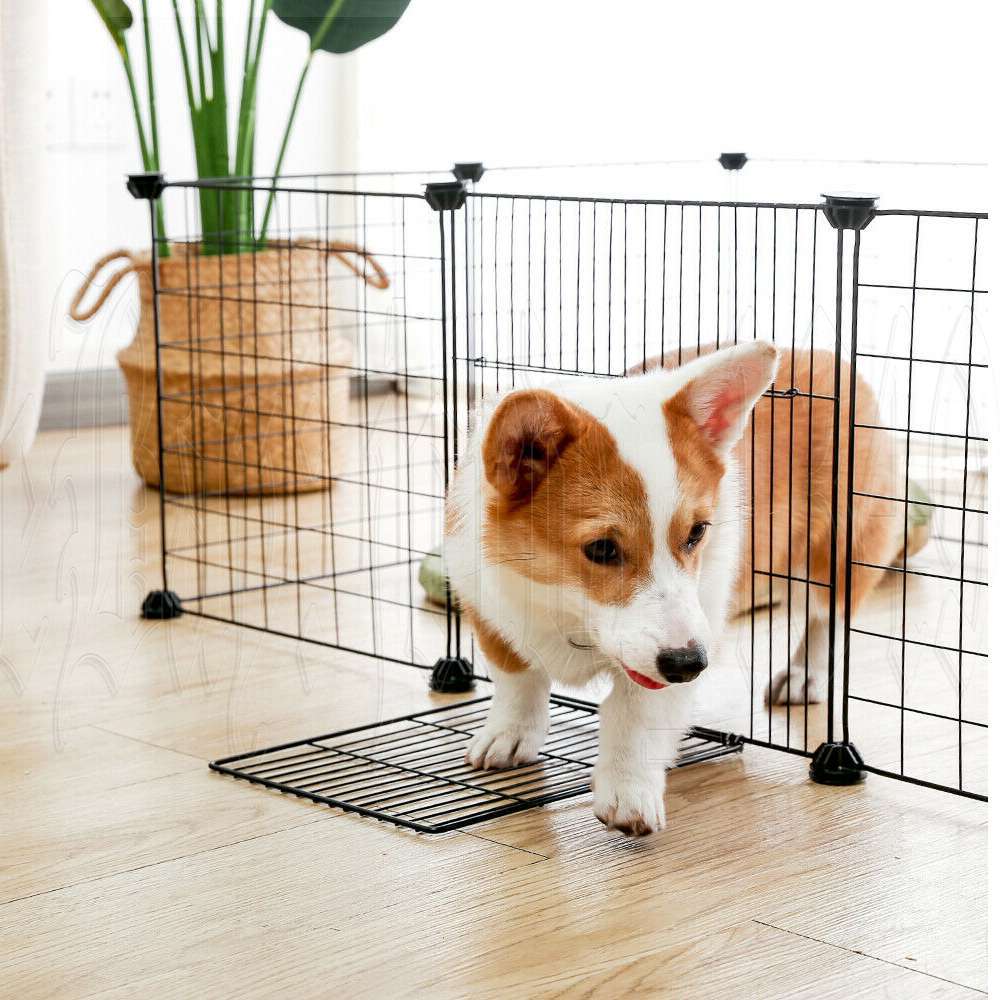 Outdoor Dog Playpen Fence – 10-Panel 14" Puppy Exercise Pen & Cage